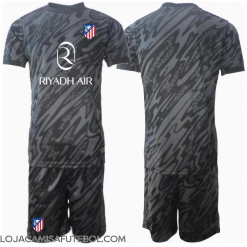 Camisa de Futebol Atletico Madrid Goleiro Equipamento Principal Infantil 2024-25 Manga Curta (+ Calças curtas)